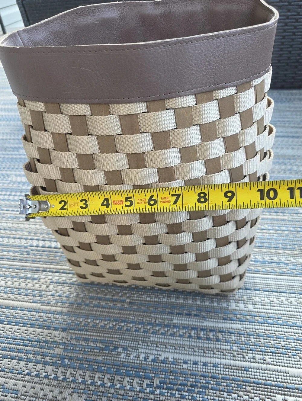 Longaberger To Go Basket Backpack Woven Wood & Nylon Adjustable Straps 2007